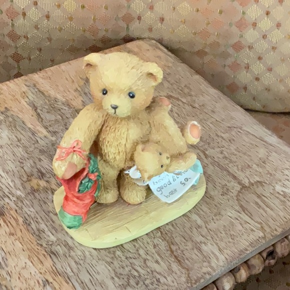 Cherished Teddies Jacob, Christmas Figurine, w Stocking, teddy bear & list - Picture 2 of 6